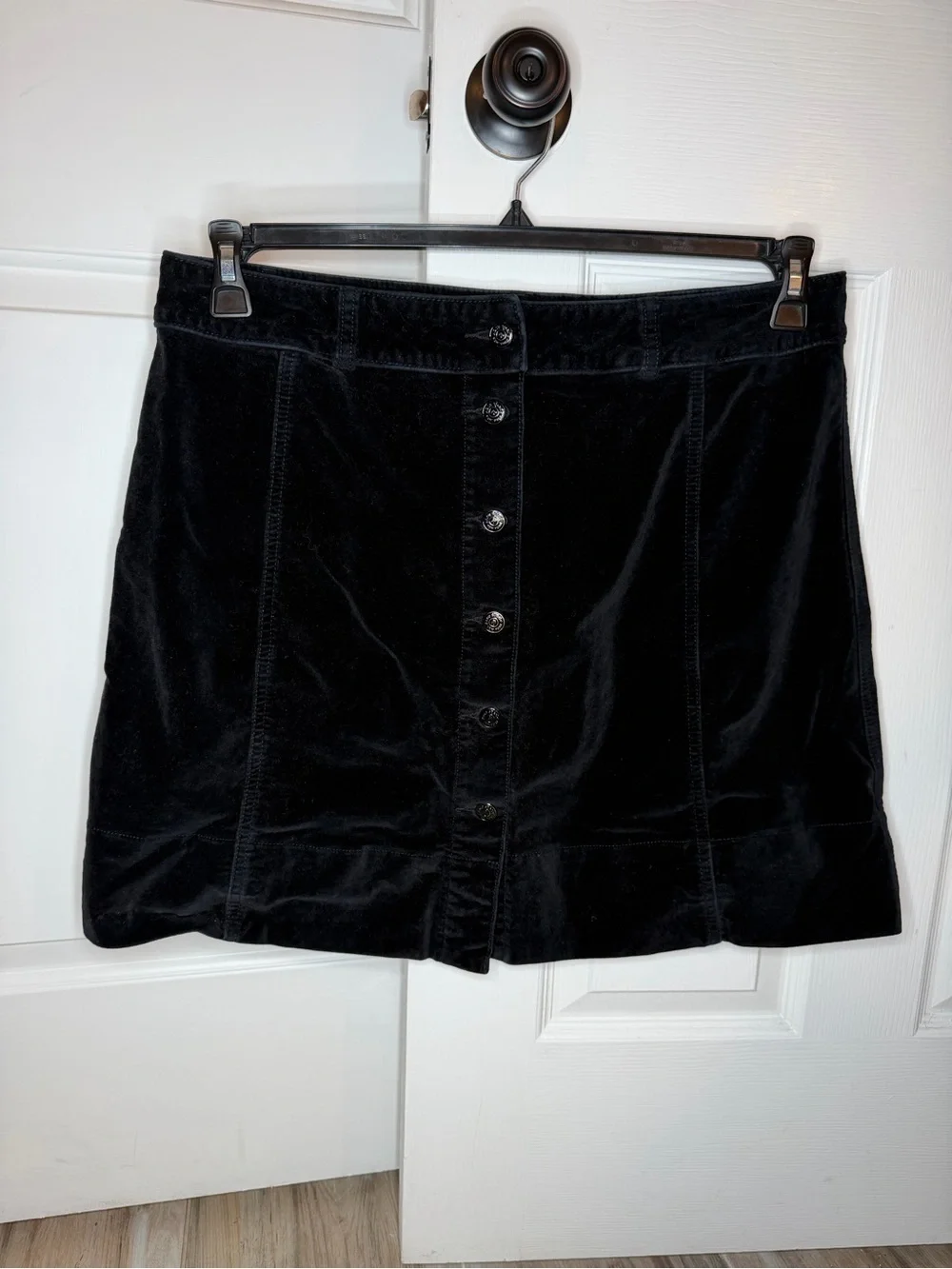 Kate Spade Broome Street Black Velvet Mini Skirt Women Size 16